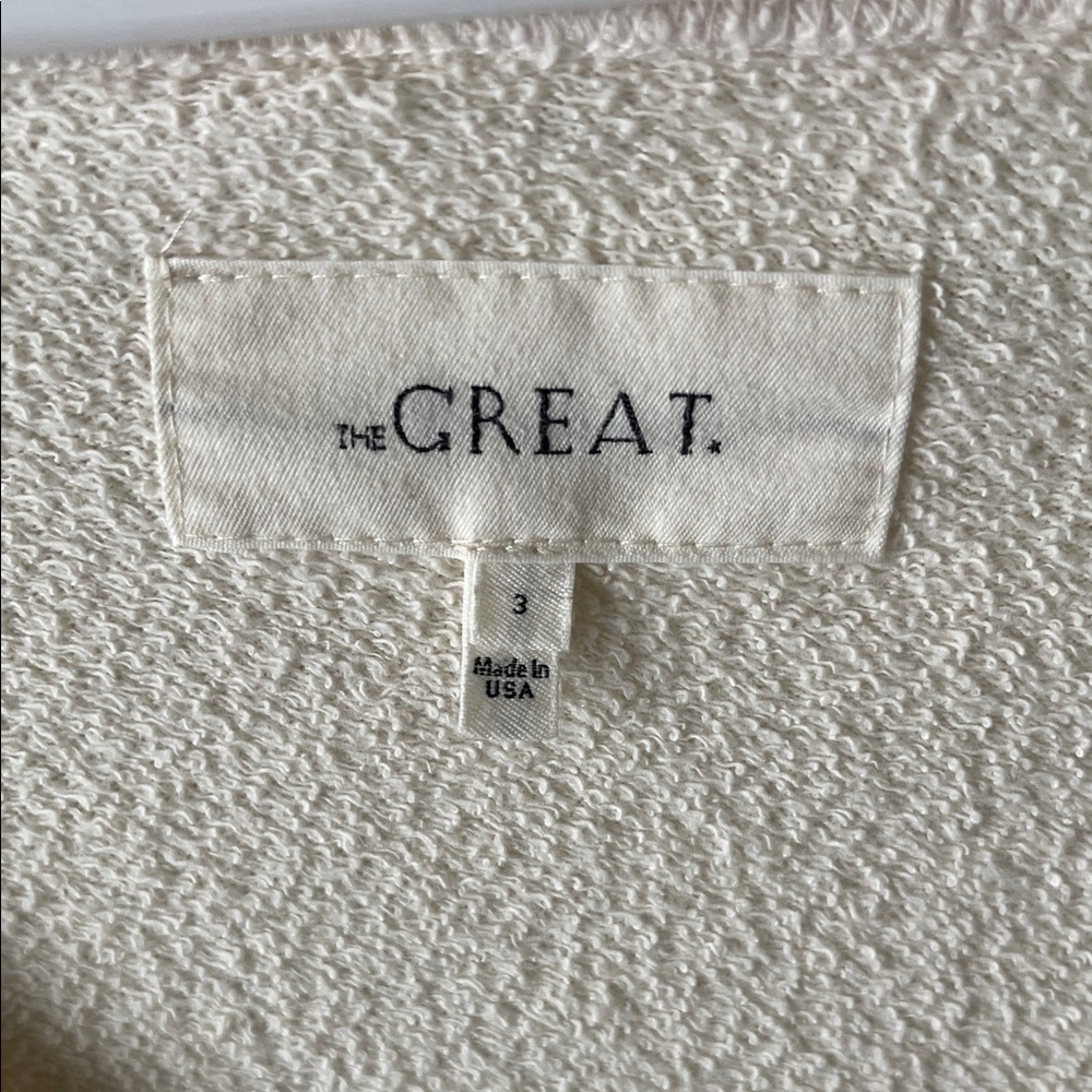 THE GREAT. V-neck cream sweatshirt - Picture 4 of 7